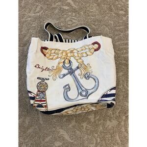 Brighton Boardwalk * Wish Upon a Star * Canvas Beach Bag Tote Nautical Sail Boat